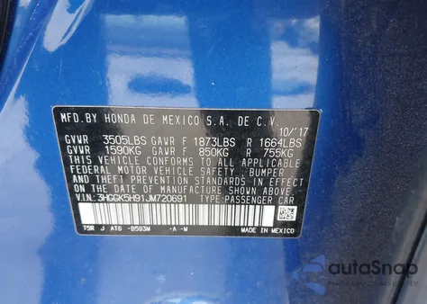 2018 Honda Fit Ex-L from USA, damaged, VIN 3HGGK5H91JM720691